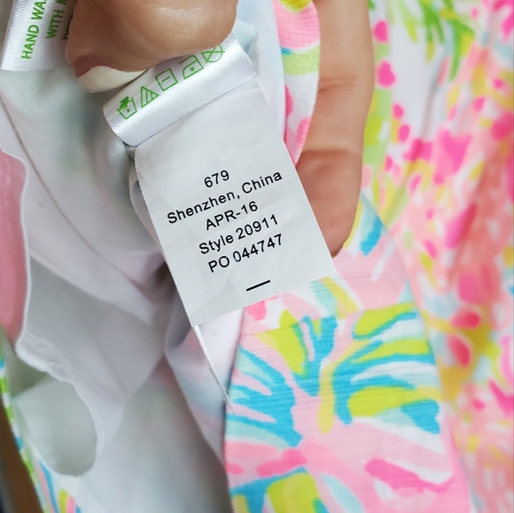 Lilly Pulitzer Ryder Multi Lovers Coral Print Beaded Lace front Shift Dress - Picture 6 of 7